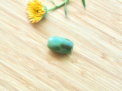 Snowy Indonesian Jade Bead 24mm x 15mm