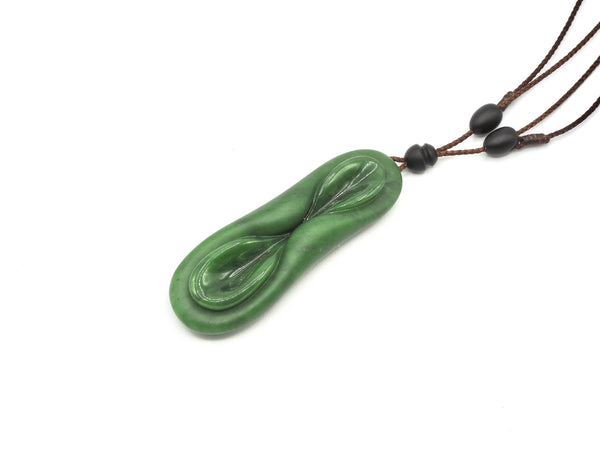 Hand Carved High Grade Indonesian Jade Folded Pendant