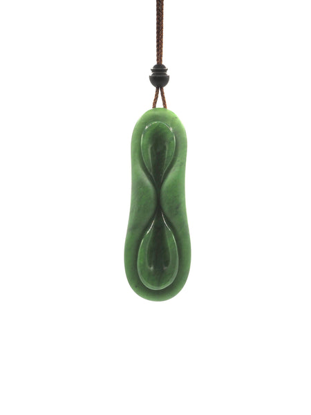 Hand Carved High Grade Indonesian Jade Folded Pendant