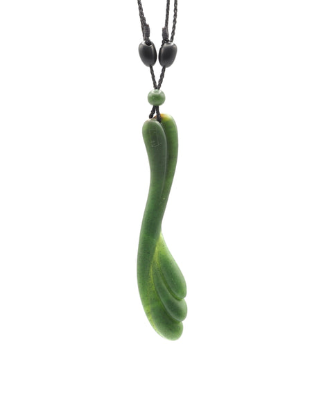 Hand Carved Wyoming Emerald Green Wing Pendant