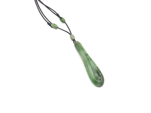 Hand Carved Yukon Nephrite Jade Drop Pendant