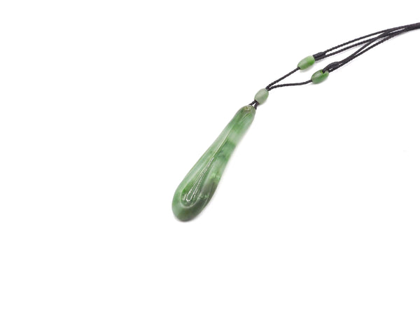 Hand Carved Yukon Nephrite Jade Drop Pendant