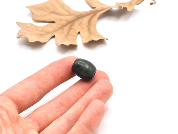 Hand Carved Big Sur Nephrite Jade Bead 18.5mm x 14.5mm