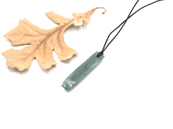 Hand Carved Snowy Guatemalan Blue jadeite Jade Celt Pendant