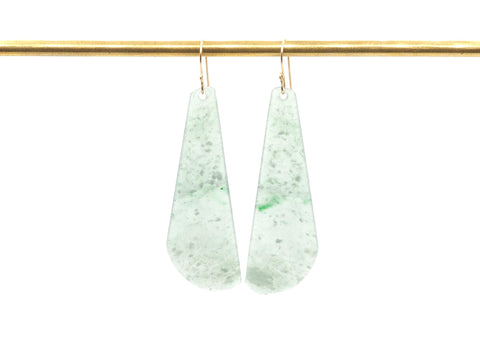 Hand Carved Guatemalan Blue Jadeite Jade Earrings