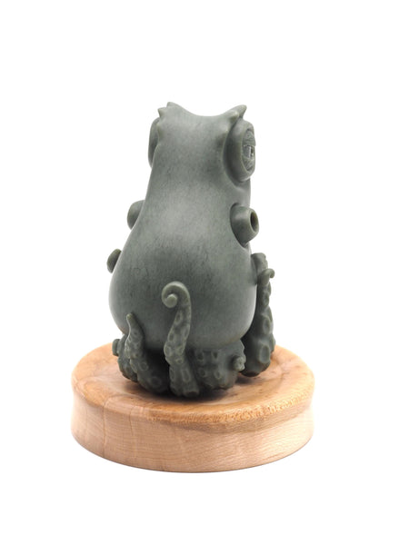 Alfredo the Octopus - Hand Carved Wyoming Sage Nephrite Jade Sculpture