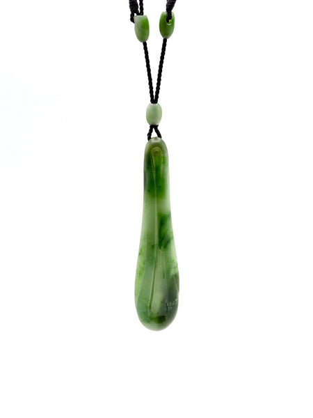 Hand Carved Yukon Nephrite Jade Drop Pendant