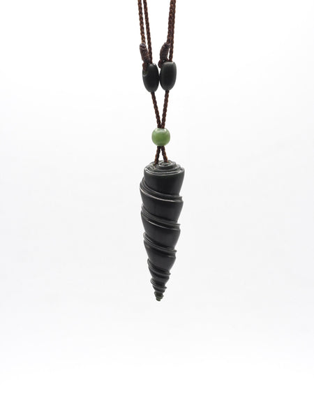 Hand Carved Wyoming Jade Spiral Pendant