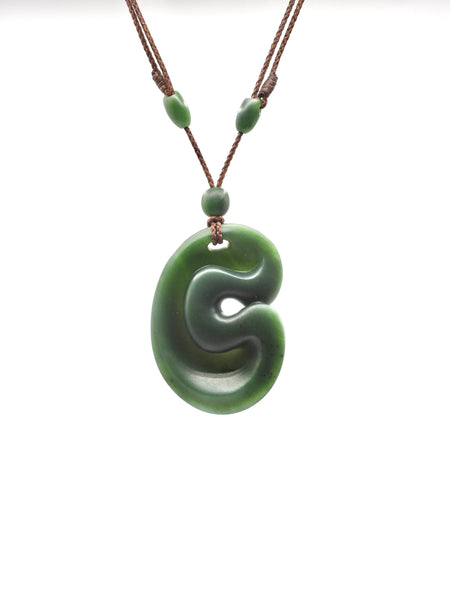 Hand Carved Washington State Nephrite Jade Folded Pendant