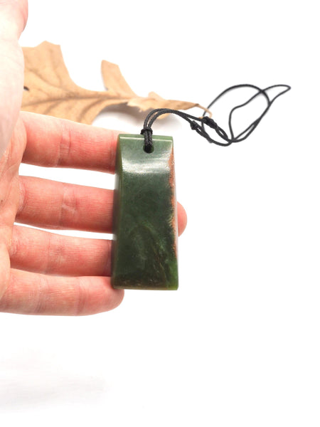 Hand Carved Wyoming Apple Green Nephrite Jade Celt Pendant